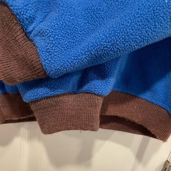 VTG Woolrich Size S Teton Blue Brown Quarter Zip Pullover Jacket Collar 90s - Picture 2 of 9